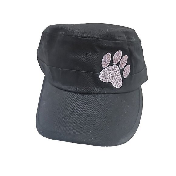 Unbranded Accessories - Bling Purple Paw Black Hat Military Cap Cotton NWOT Women's Adjustable